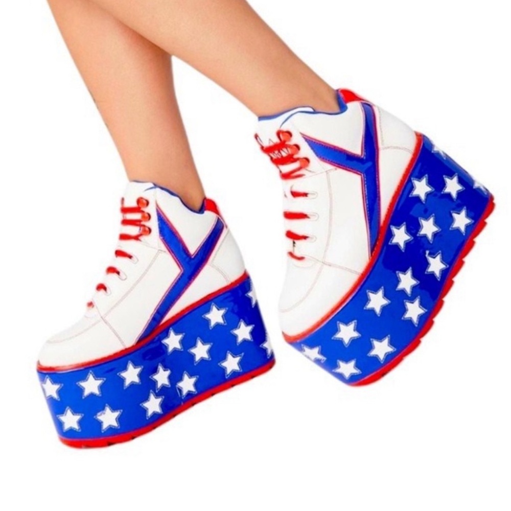 YRU Shoes Star Qozmo USA Platform Sneakers 4th of July